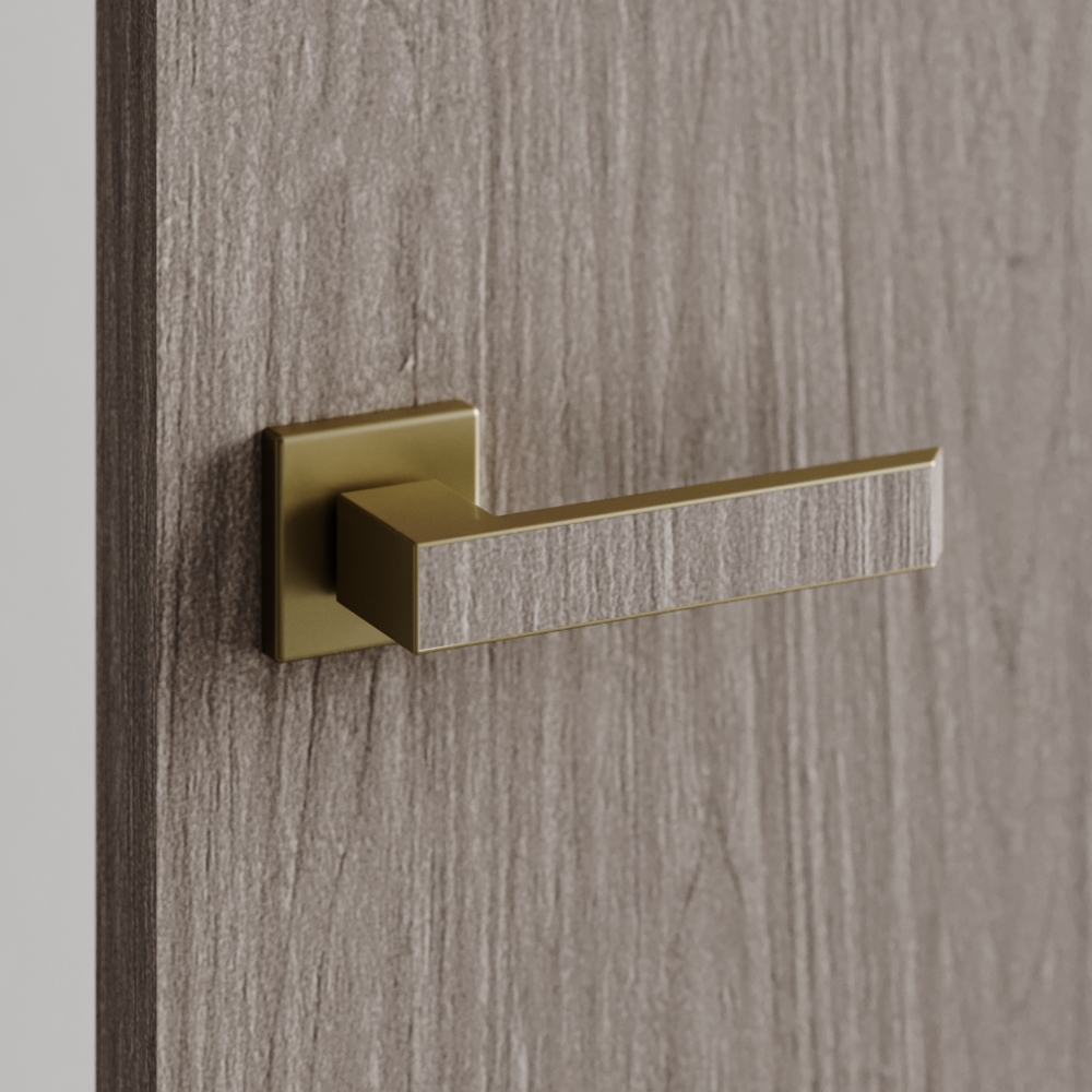 Межкомнатная ручка Best со вставкой, латунь матовая